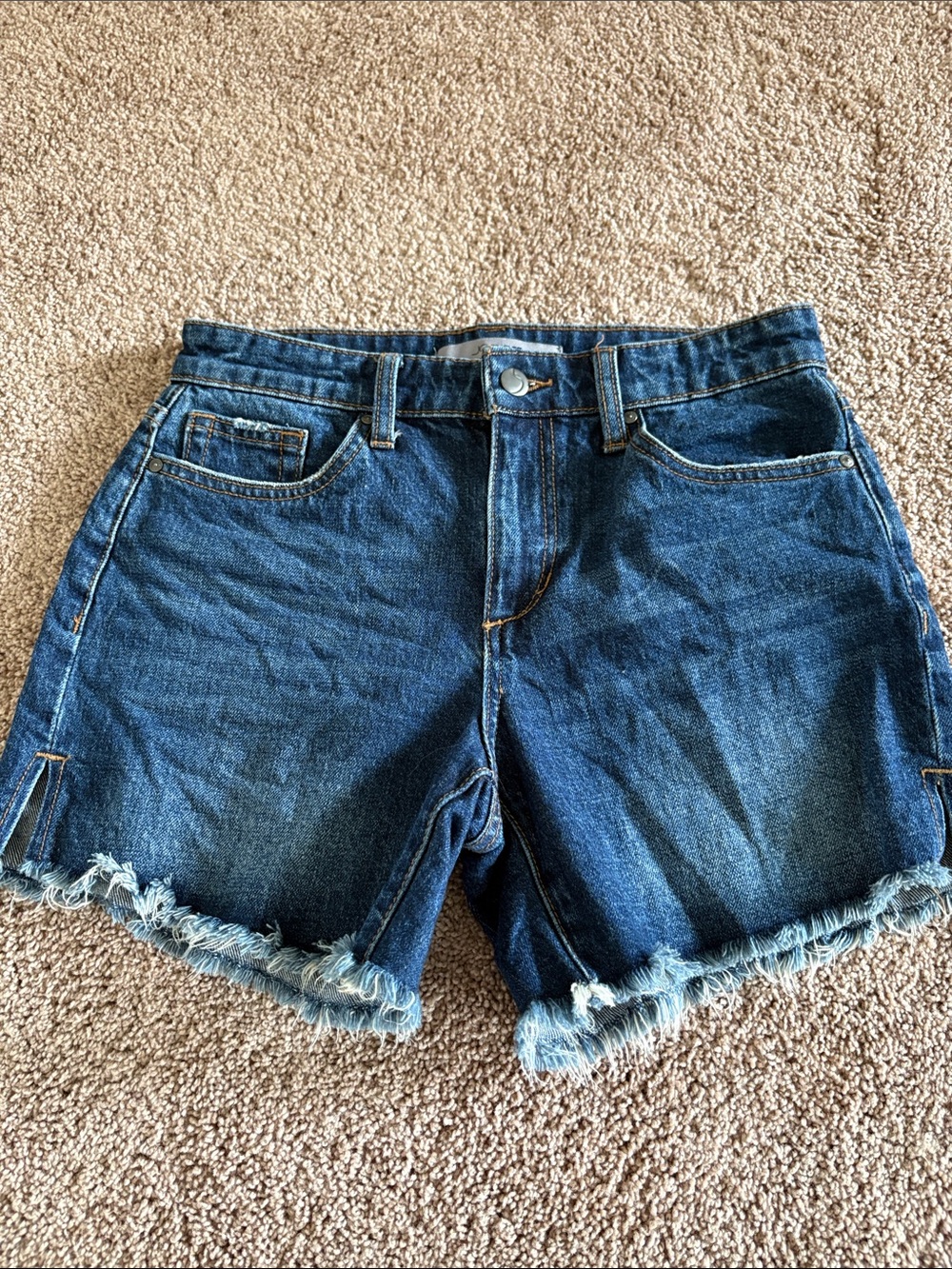 Joe's Jeans Dark Blue Frayed Hem Denim Shorts